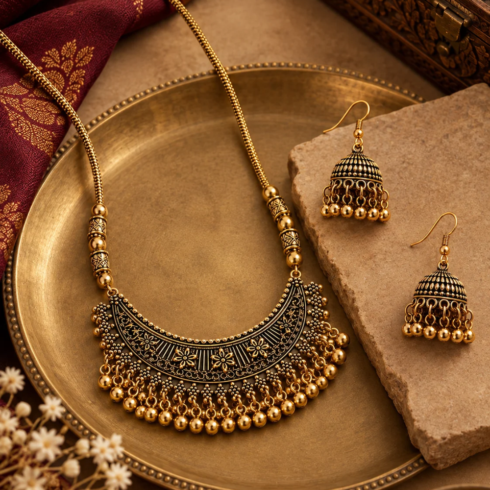 Antique gold finish Traditionalethnic design - Image 3