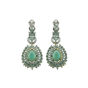 Elegant Green Teardrop Chandelier Earrings