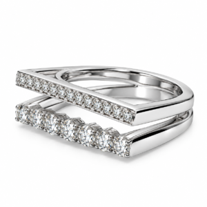 Elegant Double Band Sparkling Ring for Women