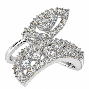 Elegant Floral Leaf Statement Ring