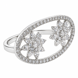 Elegant Floral Oval Statement Ring