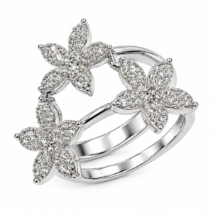 Elegant Floral Sparkling Statement Ring for Women