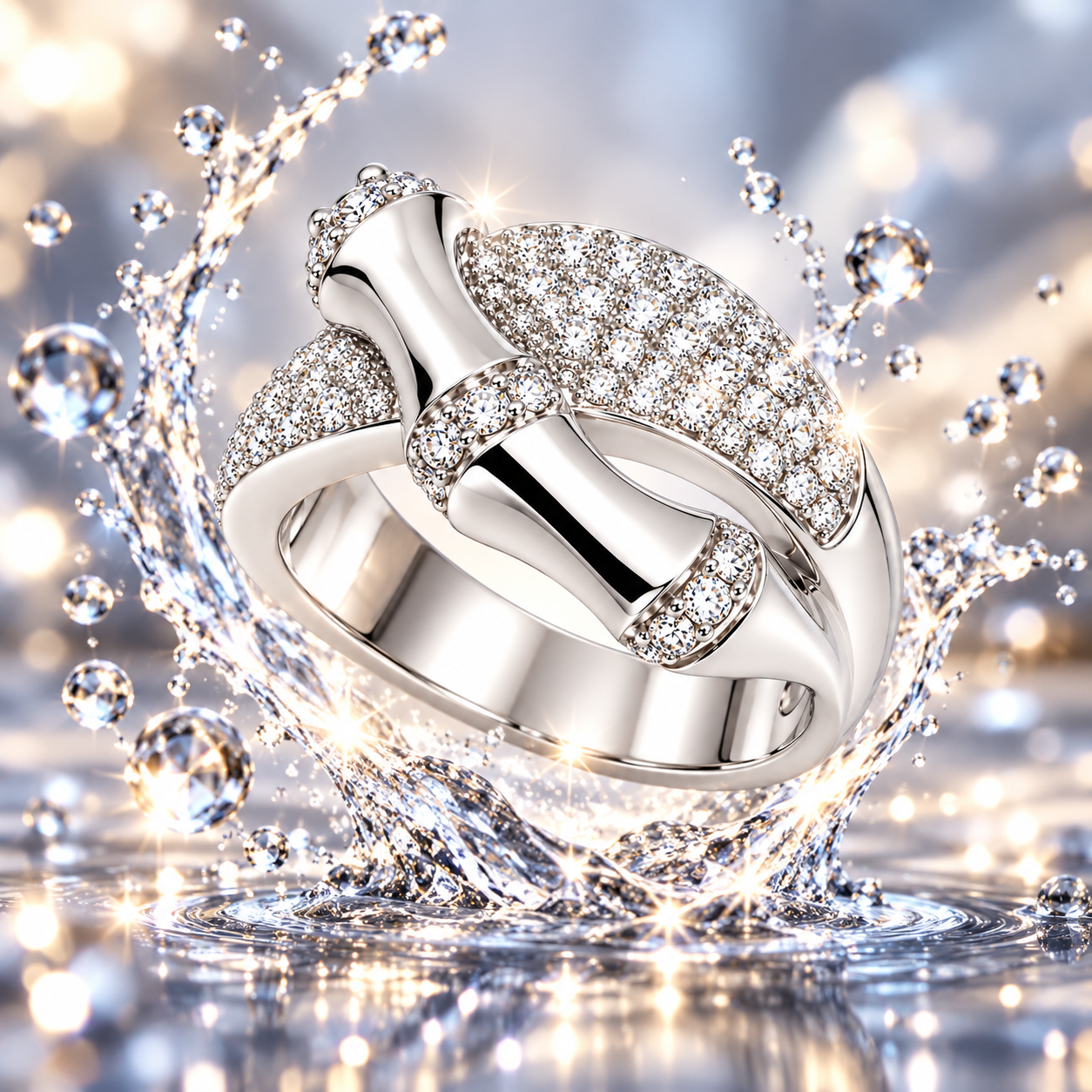 Elegant Pavé Crossover Ring – Sparkling Statement Jewelry - Image 3