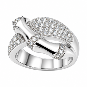 Elegant Pavé Crossover Ring – Sparkling Statement Jewelry