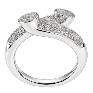 Elegant Pavé Crossover Statement Ring