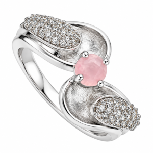 Elegant Pink Gemstone Crossover Ring