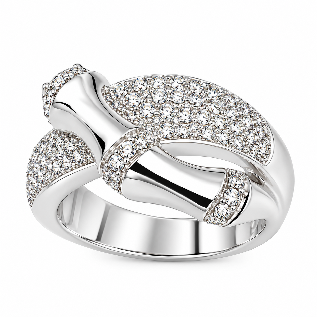 Elegant Sparkling Twist Statement Ring for Women