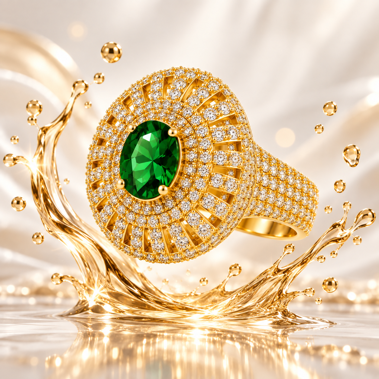 Emerald Green Statement Ring - Image 3