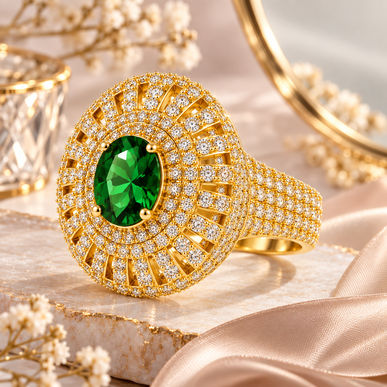 Emerald Green Statement Ring - Image 4