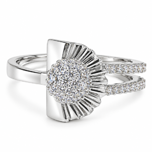 Radiant Floral Halo Statement Ring