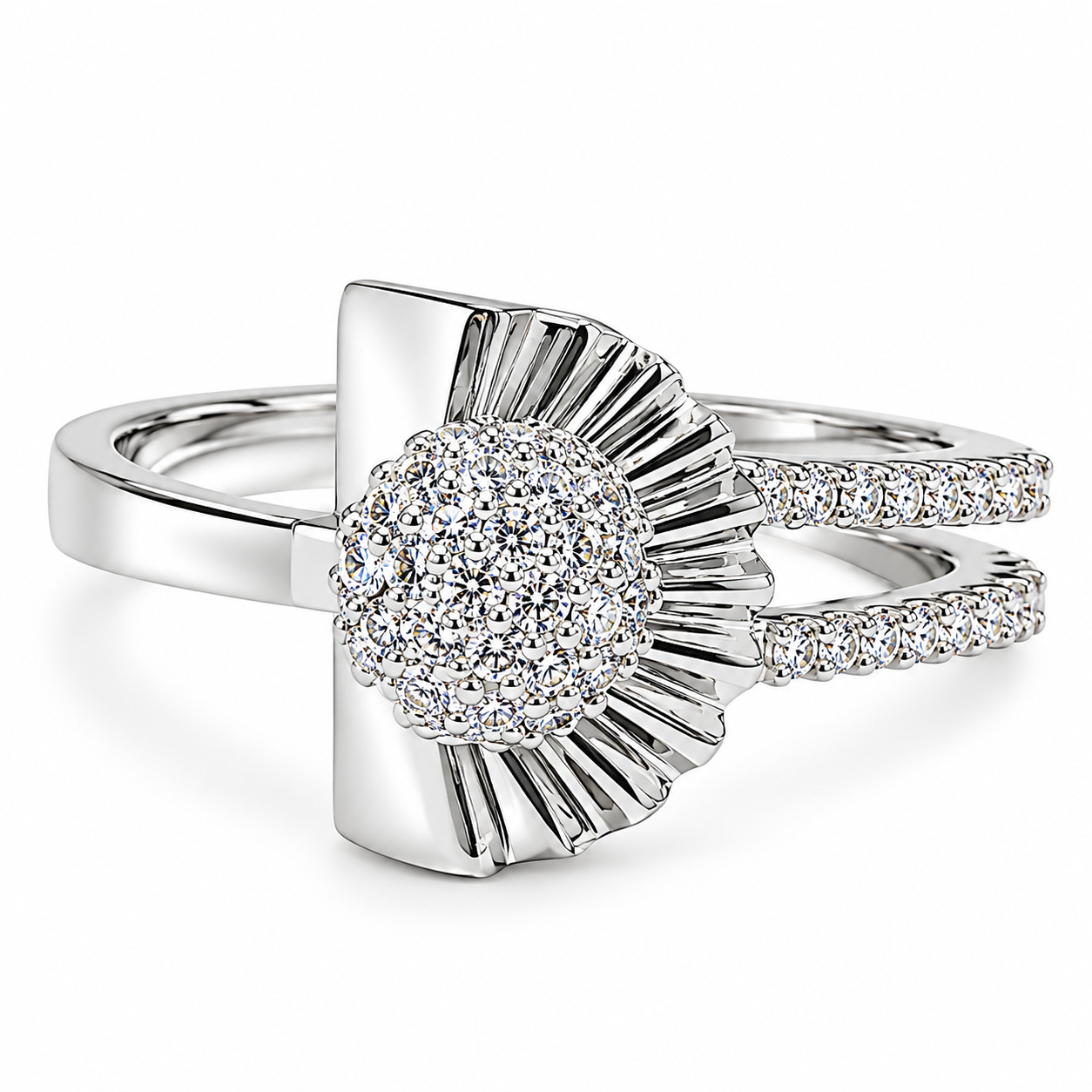 Radiant Floral Halo Statement Ring