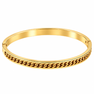 Stainless Steel Chain-Detail Bangle