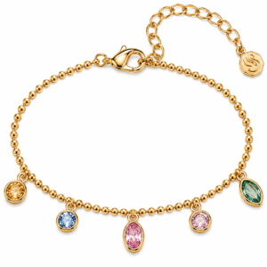 Gold Pastel Multi-Color Charm Bracelet